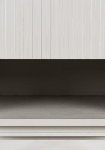 WHITE LABEL LIVING Cayo sidebord, m. 1 skuffe og 1 rum - hvid MDF og beige jern (41x40)