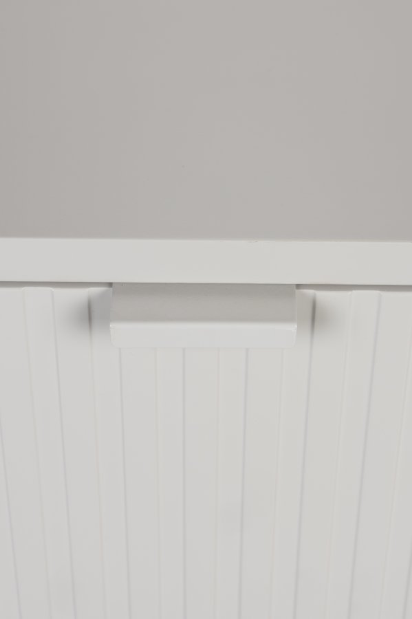 WHITE LABEL LIVING Cayo sidebord, m. 1 skuffe og 1 rum - hvid MDF og beige jern (41x40)