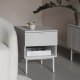 WHITE LABEL LIVING Cayo sidebord, m. 1 skuffe og 1 rum - hvid MDF og beige jern (41x40)