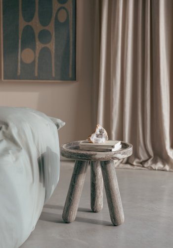 ZUIVER Cosmopolitan sidebord, rund - brun marmor (40)