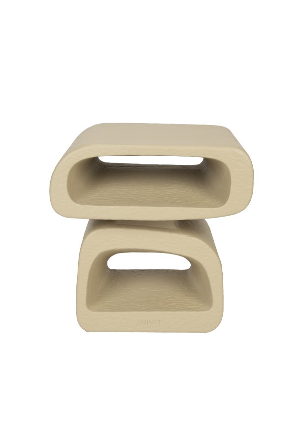 ZUIVER Eddy sidebord, rektangulr - beige harpiks (43x35)