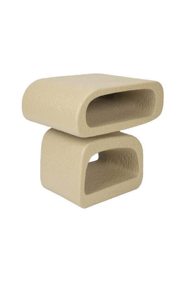 ZUIVER Eddy sidebord, rektangulr - beige harpiks (43x35)