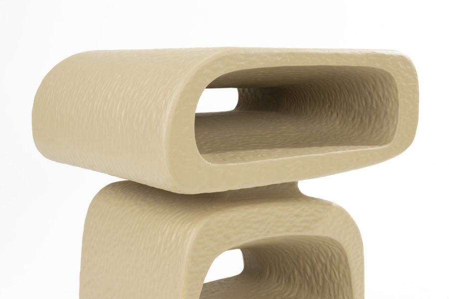 ZUIVER Eddy sidebord, rektangulr - beige harpiks (43x35)