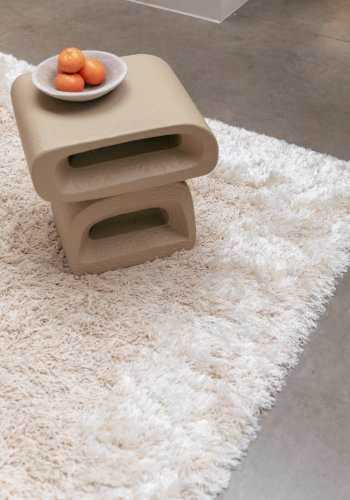 ZUIVER Eddy sidebord, rektangulr - beige harpiks (43x35)