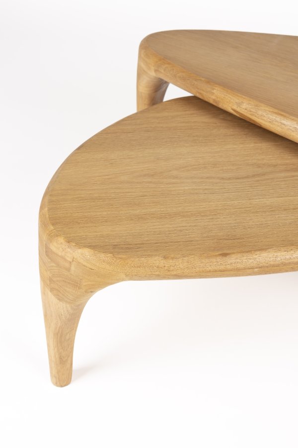 ZUIVER Isla sofabord - natur egefinér (st med 2)