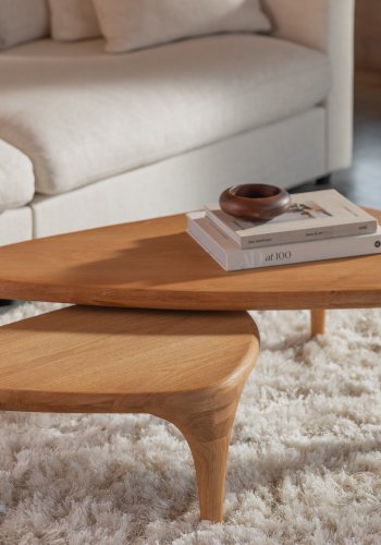 ZUIVER Isla sofabord - natur egefinér (st med 2)