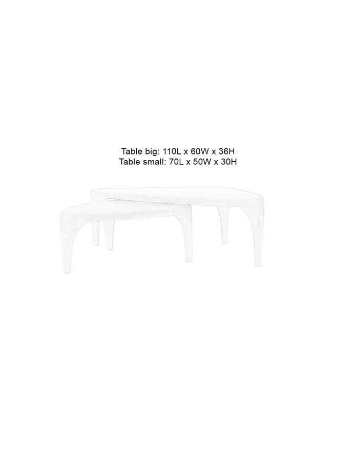 ZUIVER Isla sofabord - natur egefinér (st med 2)