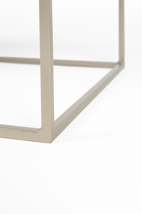 ZUIVER Stray sofabord, rektangulr - gr marmor og gr jern (91x41)