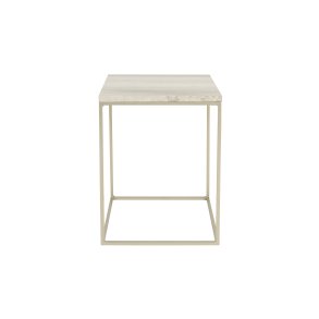 ZUIVER Stray sidebord, kvadratisk - gr marmor og gr jern (35x35)