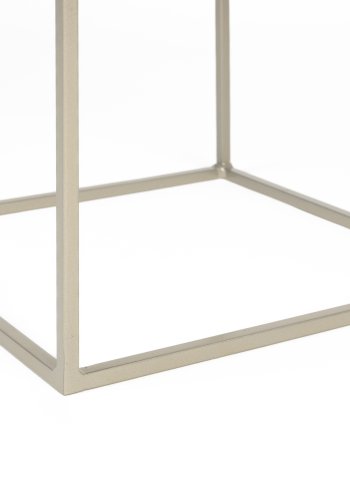 ZUIVER Stray sidebord, kvadratisk - gr marmor og gr jern (35x35)