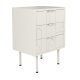 WHITE LABEL LIVING Funk sidebord, m. 3 skuffer - beige MDF og gr jern (40x50)