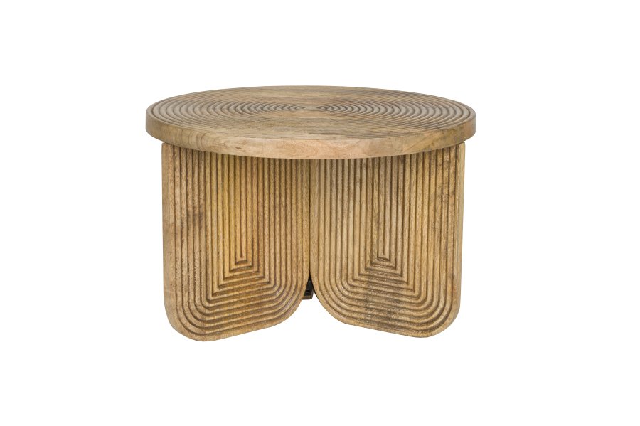 WHITE LABEL LIVING Maeze sofabord, rund - brun mangotr (60)