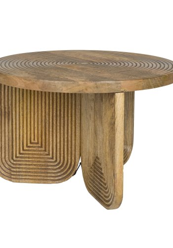 WHITE LABEL LIVING Maeze sofabord, rund - brun mangotr (60)