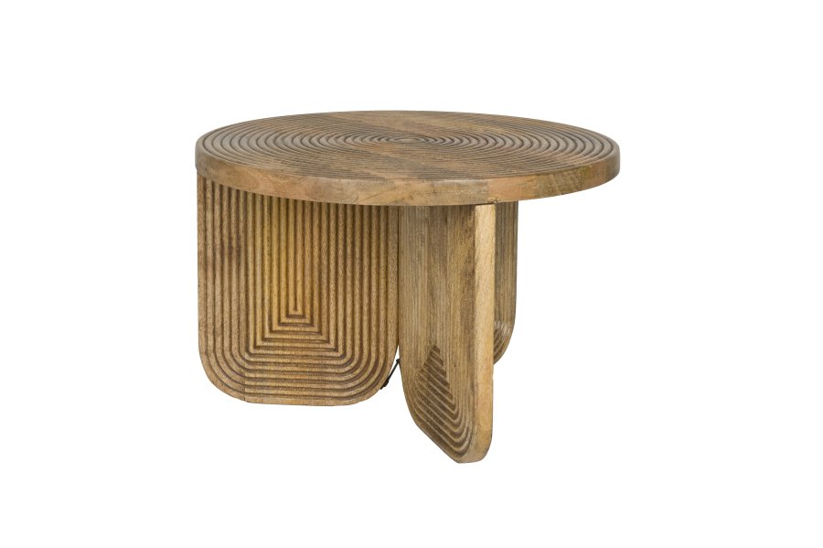 WHITE LABEL LIVING Maeze sofabord, rund - brun mangotr (60)