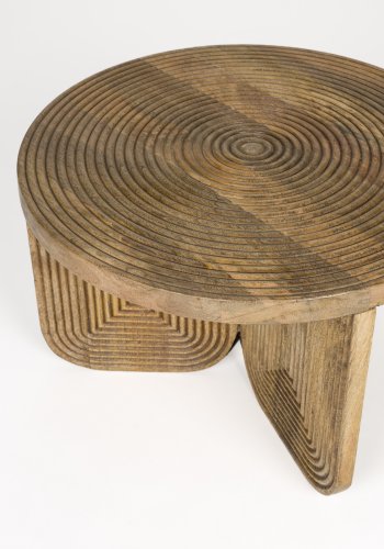 WHITE LABEL LIVING Maeze sofabord, rund - brun mangotr (60)