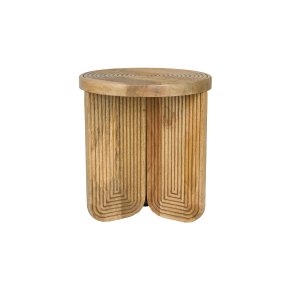 WHITE LABEL LIVING Maeze sidebord, rund - brun mangotr (40)