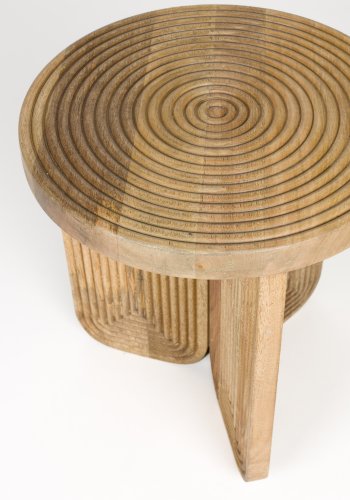 WHITE LABEL LIVING Maeze sidebord, rund - brun mangotr (40)