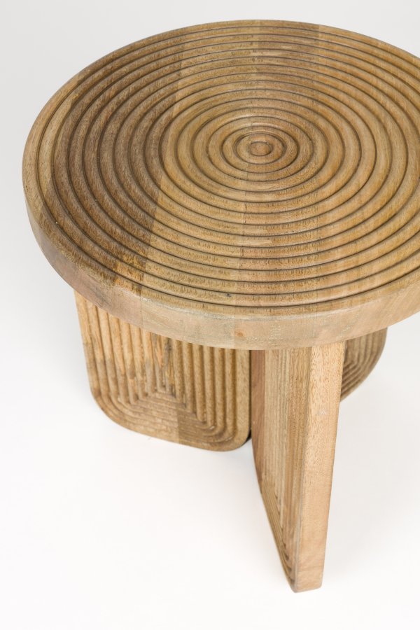 WHITE LABEL LIVING Maeze sidebord, rund - brun mangotr (40)