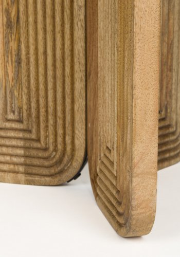 WHITE LABEL LIVING Maeze sidebord, rund - brun mangotr (40)