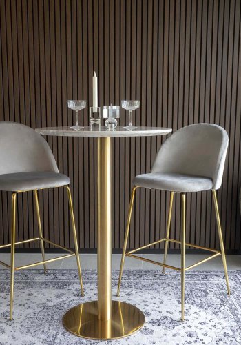 HOUSE NORDIC Bolzano barbord - MDF med marmor look og messing stl (70)