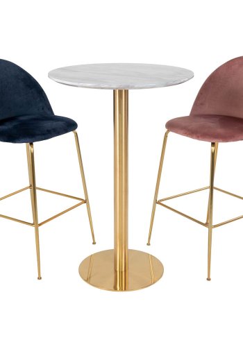 HOUSE NORDIC Bolzano barbord - MDF med marmor look og messing stl (70)