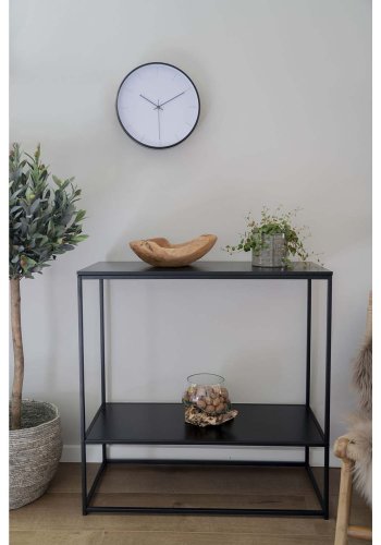 HOUSE NORDIC rektangulr Vita konsolbord, m. hylde - sort melamin og stl (80x36)