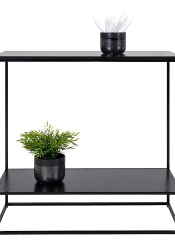 HOUSE NORDIC rektangulr Vita konsolbord, m. hylde - sort melamin og stl (80x36)