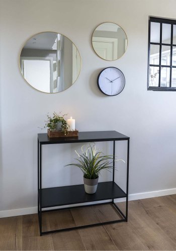 HOUSE NORDIC rektangulr Vita konsolbord, m. hylde - sort melamin og stl (80x36)