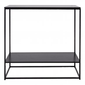 HOUSE NORDIC rektangulr Vita konsolbord, m. hylde - sort melamin og stl (80x36)
