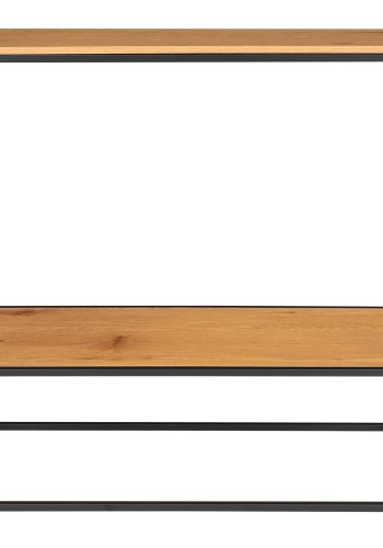 HOUSE NORDIC Vita konsolbord, m. hylde - natur melamin og sort stl (80x36)