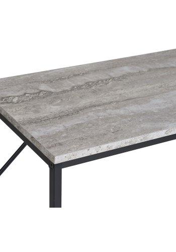 HOUSE NORDIC Vita konsolbord, rektangulr - natur melaminfolie med travertin look/sort stl (110x26)