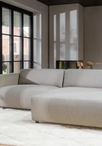 ROWICO Willard 3 pers. modul sofa, m. hjre chaiselong - beige stof