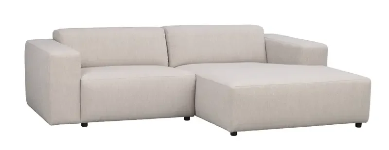 ROWICO Willard 3 pers. modul sofa, m. hjre chaiselong - lys beige stof