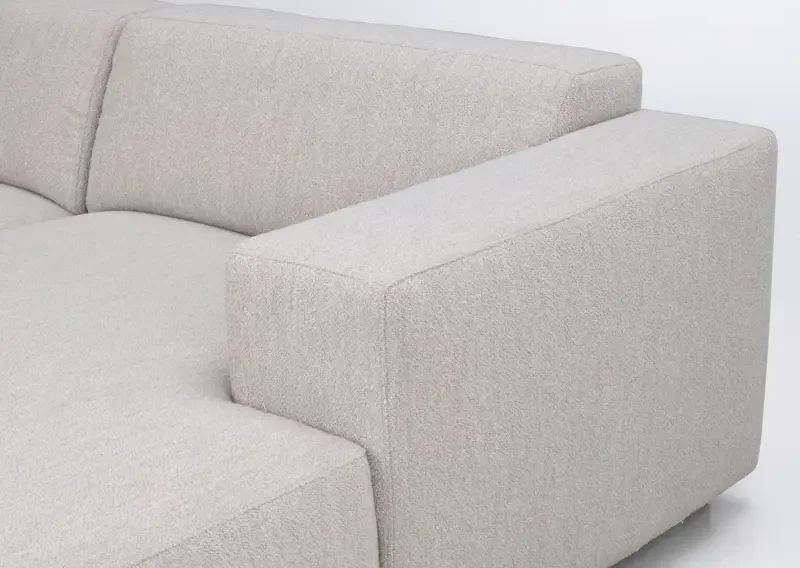 ROWICO Willard 3 pers. modul sofa, m. hjre chaiselong - lys beige stof