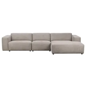 ROWICO Willard 4 pers. modul sofa, m. hjre chaiselong - beige stof