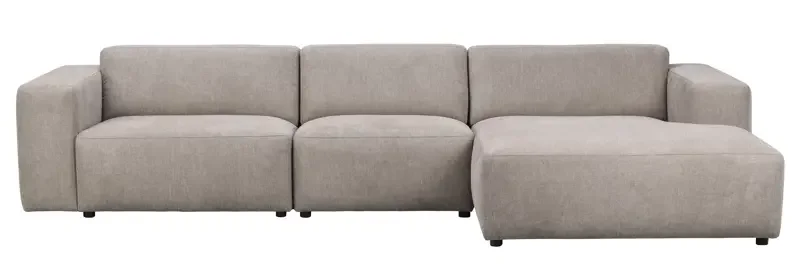ROWICO Willard 4 pers. modul sofa, m. hjre chaiselong - beige stof