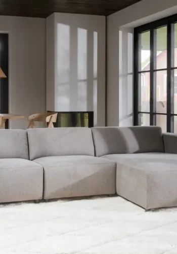 ROWICO Willard 4 pers. modul sofa, m. hjre chaiselong - beige stof