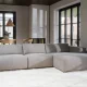 ROWICO Willard 4 pers. modul sofa, m. hjre chaiselong - beige stof