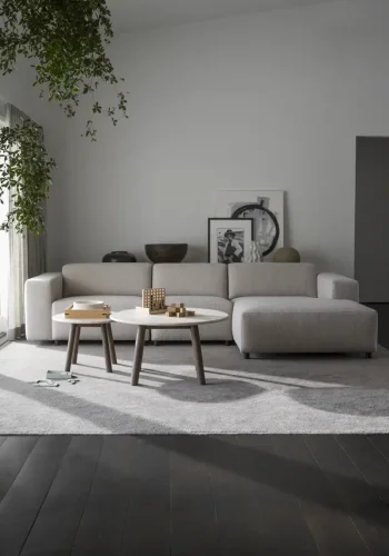 ROWICO Willard 4 pers. modul sofa, m. hjre chaiselong - lys beige stof