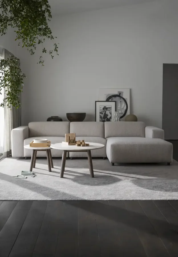 ROWICO Willard 4 pers. modul sofa, m. hjre chaiselong - lys beige stof