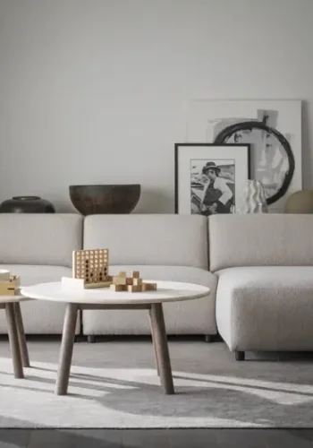 ROWICO Willard 4 pers. modul sofa, m. hjre chaiselong - lys beige stof