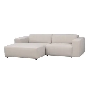 ROWICO Willard 3 pers. modul sofa, m. venstre chaiselong - lys beige stof