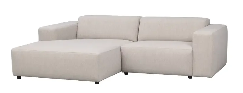 ROWICO Willard 3 pers. modul sofa, m. venstre chaiselong - lys beige stof