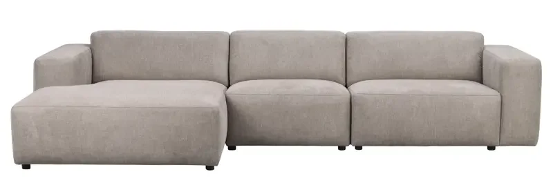 ROWICO Willard 4 pers. modul sofa, m. venstre chaiselong - beige stof