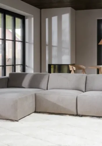 ROWICO Willard 4 pers. modul sofa, m. venstre chaiselong - beige stof