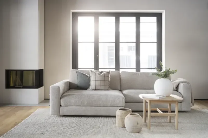 ROWICO Duncan 3 pers. modul sofa, m. venstre chaiselong - lysegr stof