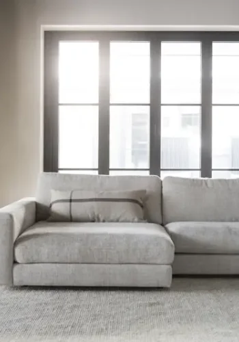 ROWICO Duncan 3 pers. modul sofa, m. venstre chaiselong - lysegr stof