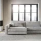 ROWICO Duncan 3 pers. modul sofa, m. venstre chaiselong - lysegr stof