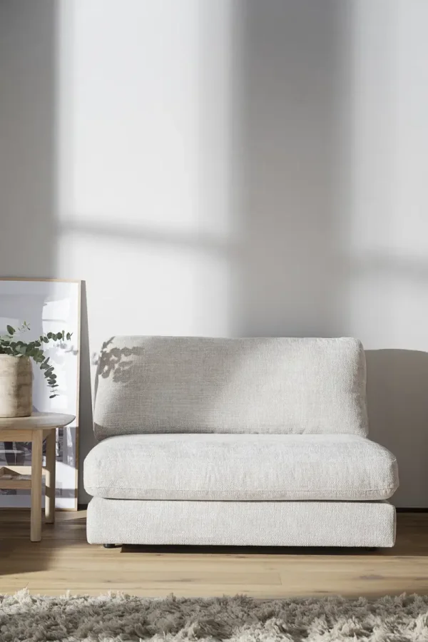 ROWICO Duncan 1,5 pers. modul lnestol, midt - lysegr stof