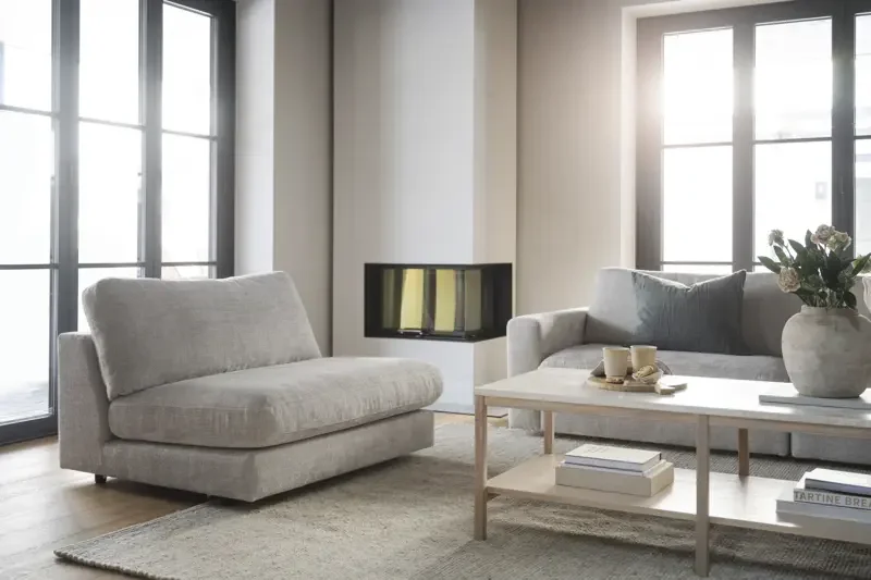 ROWICO Duncan 1,5 pers. modul lnestol, midt - lysegr stof